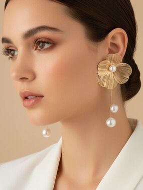 NEW- Radiant Golden Petal Earrings